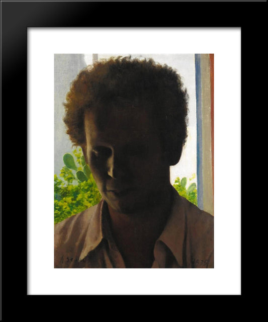 Portrait Of A Man Against The Light 20x24 Black Modern Wood Framed Art Print Poster by Segal, Arthur