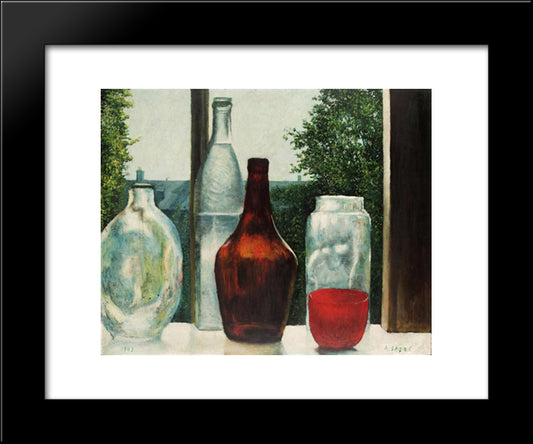 Still Life With Bottles 20x24 Black Modern Wood Framed Art Print Poster by Segal, Arthur