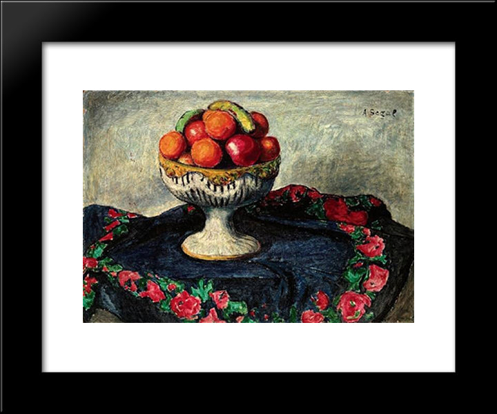 Still Life With Fruits 20x24 Black Modern Wood Framed Art Print Poster by Segal, Arthur