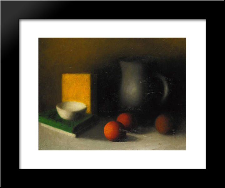 Still Life With Oranges 20x24 Black Modern Wood Framed Art Print Poster by Segal, Arthur