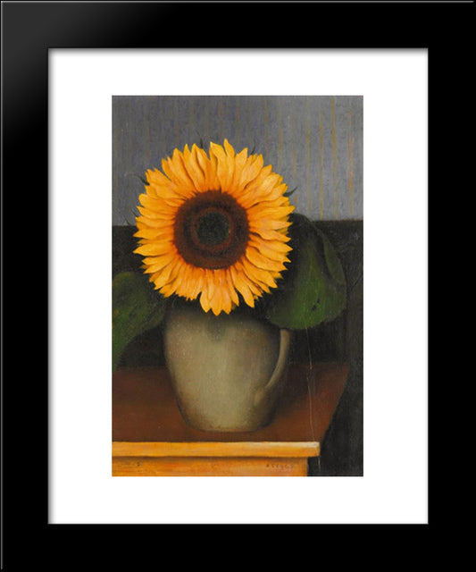 Still Life With Sunflower 20x24 Black Modern Wood Framed Art Print Poster by Segal, Arthur