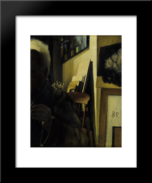 The Artist In The Studio 20x24 Black Modern Wood Framed Art Print Poster by Segal, Arthur