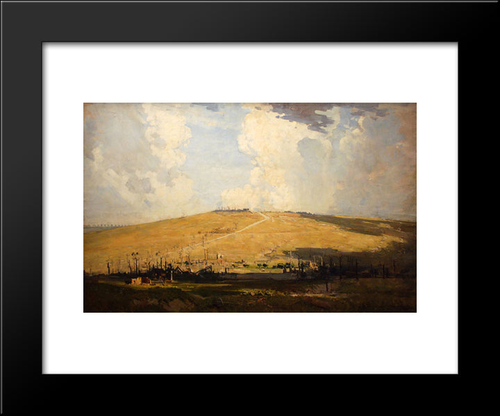 Mount St Quentin 20x24 Black Modern Wood Framed Art Print Poster by Streeton, Arthur