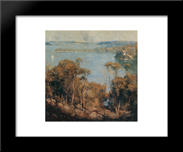 Sydney Harbour 20x24 Black Modern Wood Framed Art Print Poster by Streeton, Arthur