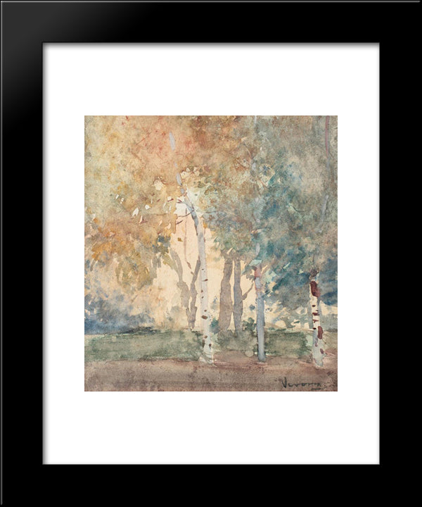 Birch Forest 20x24 Black Modern Wood Framed Art Print Poster by Verona, Arthur
