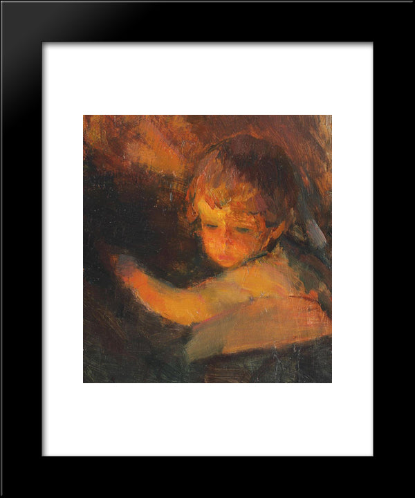 Child (Study) 20x24 Black Modern Wood Framed Art Print Poster by Verona, Arthur