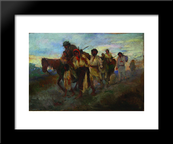 Gipsy Tent 20x24 Black Modern Wood Framed Art Print Poster by Verona, Arthur