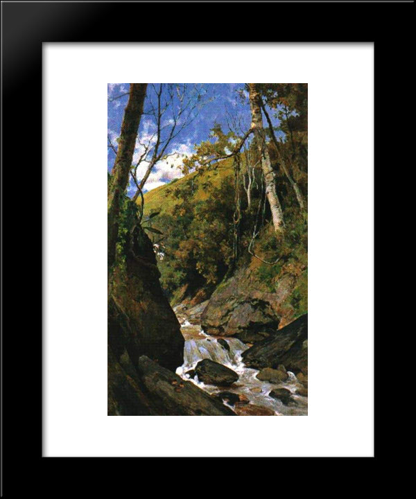Cascada De Catuche 20x24 Black Modern Wood Framed Art Print Poster by Michelena, Arturo