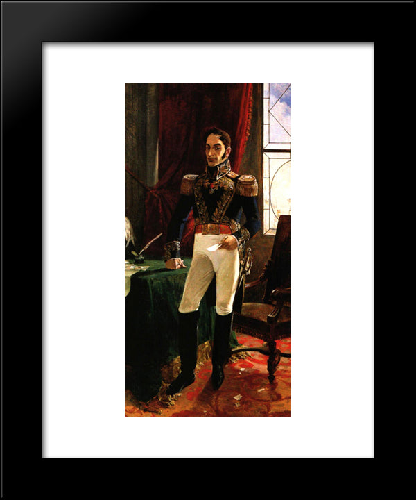 El Libertador En Traje De Campana 20x24 Black Modern Wood Framed Art Print Poster by Michelena, Arturo