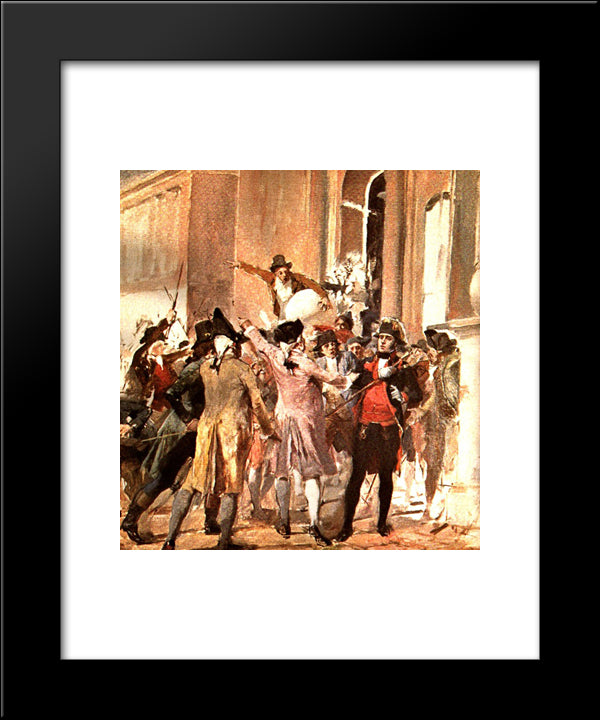 Rebelion De Los Criollos 20x24 Black Modern Wood Framed Art Print Poster by Michelena, Arturo