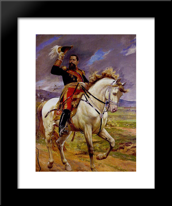 Retrato Ecuestre Del General Joaqu­n Crespo 20x24 Black Modern Wood Framed Art Print Poster by Michelena, Arturo