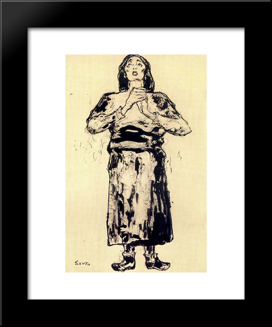 A Woman 20x24 Black Modern Wood Framed Art Print Poster by Souto, Arturo