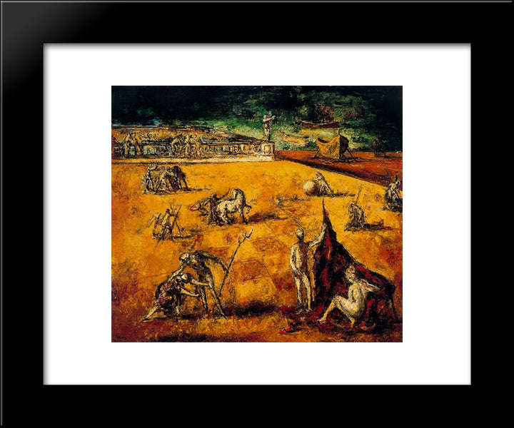 Balcony To The Sea 20x24 Black Modern Wood Framed Art Print Poster by Souto, Arturo