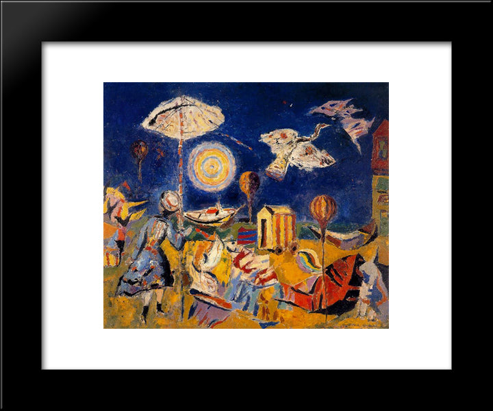 Balloons 20x24 Black Modern Wood Framed Art Print Poster by Souto, Arturo