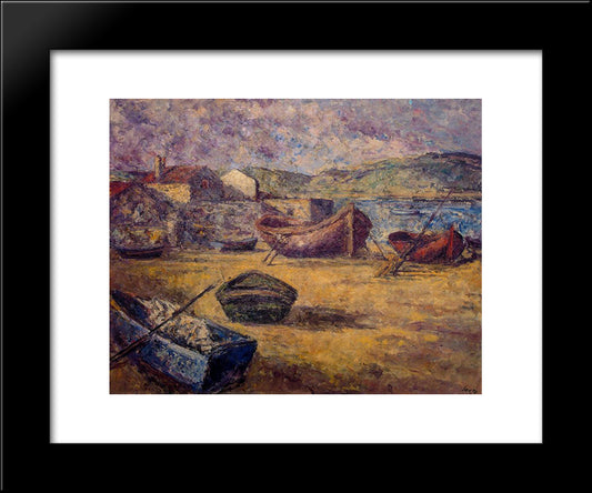 Beached Boats 20x24 Black Modern Wood Framed Art Print Poster by Souto, Arturo