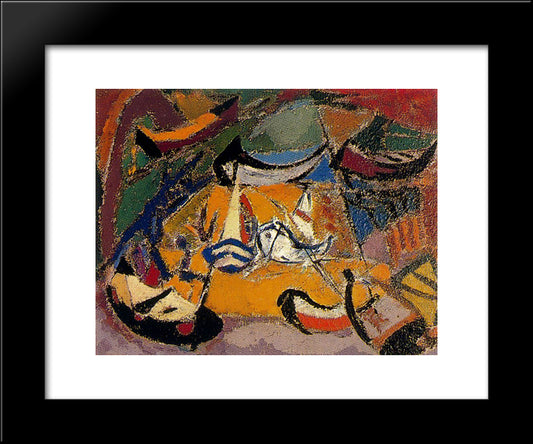 Boats 20x24 Black Modern Wood Framed Art Print Poster by Souto, Arturo