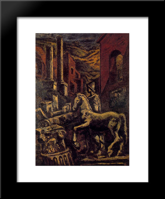 Classical Ruins (View Of Rome) 20x24 Black Modern Wood Framed Art Print Poster by Souto, Arturo
