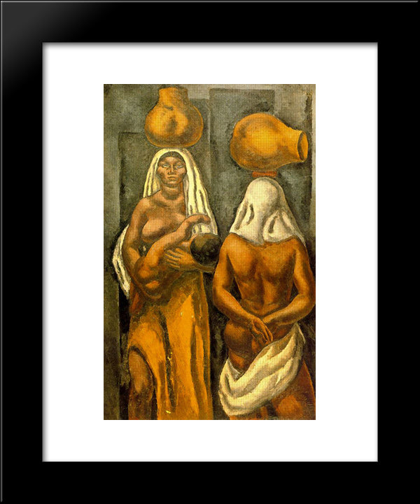 Composition (Mulattos With Pitchers) 20x24 Black Modern Wood Framed Art Print Poster by Souto, Arturo