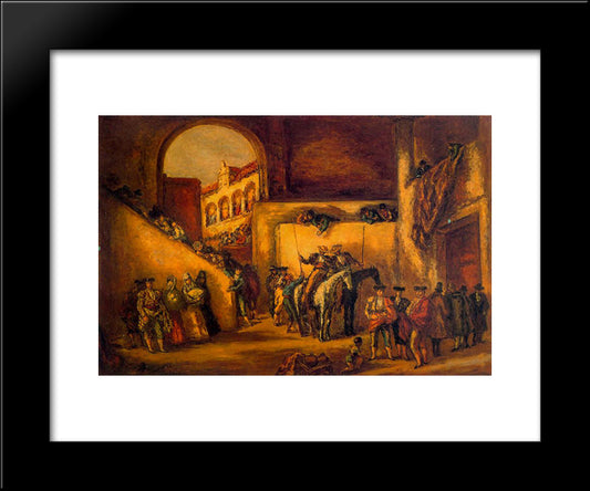Courtyard Of A Gang Of Old Bullring In Spain 20x24 Black Modern Wood Framed Art Print Poster by Souto, Arturo