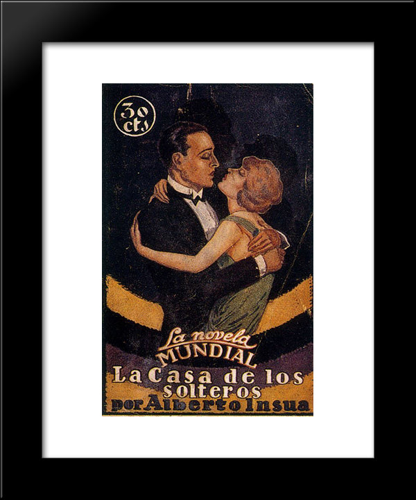 Cover Of La Casa De Los Solteros By Alberto Insua 20x24 Black Modern Wood Framed Art Print Poster by Souto, Arturo