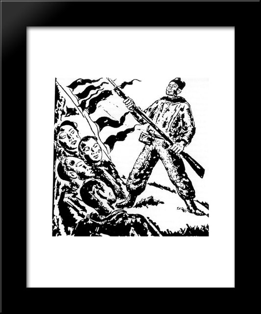 Enthusiasm Of Fighting 20x24 Black Modern Wood Framed Art Print Poster by Souto, Arturo