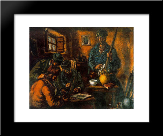 Militiamen In An Interior 20x24 Black Modern Wood Framed Art Print Poster by Souto, Arturo