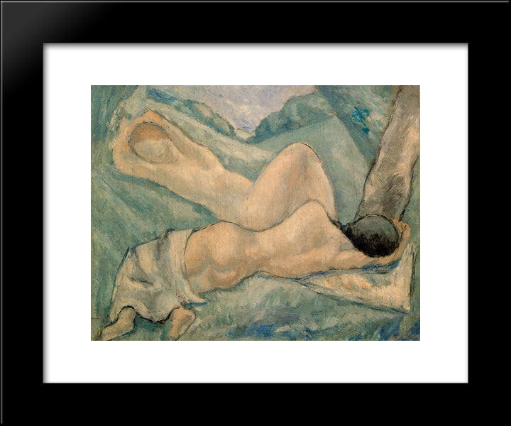 Naked Women In A Landscape 20x24 Black Modern Wood Framed Art Print Poster by Souto, Arturo