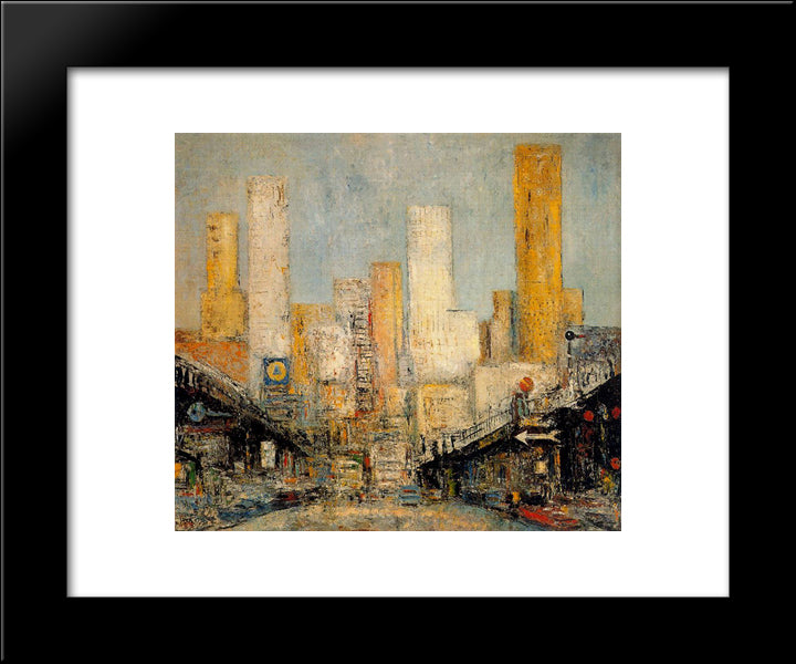 New York 20x24 Black Modern Wood Framed Art Print Poster by Souto, Arturo