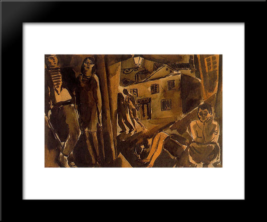 Paris At Night 20x24 Black Modern Wood Framed Art Print Poster by Souto, Arturo