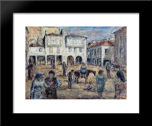Place Of Firewood. Pontevedra. 20x24 Black Modern Wood Framed Art Print Poster by Souto, Arturo
