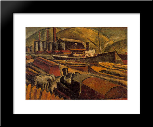 Port Of Bilbao 20x24 Black Modern Wood Framed Art Print Poster by Souto, Arturo