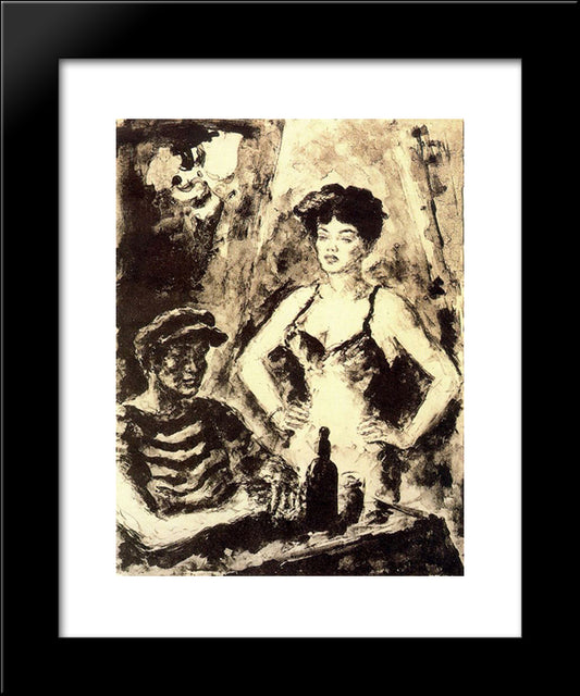 Sailor With Woman 20x24 Black Modern Wood Framed Art Print Poster by Souto, Arturo