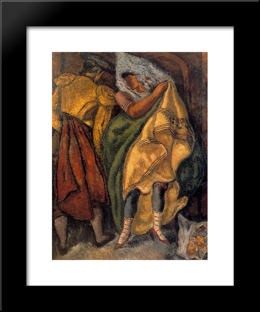The Toureiro And The Maja 20x24 Black Modern Wood Framed Art Print Poster by Souto, Arturo