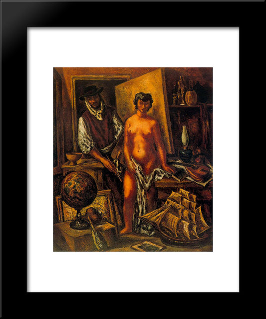 Workshop Of The Artist 20x24 Black Modern Wood Framed Art Print Poster by Souto, Arturo