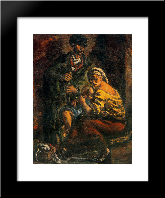 Young Family 20x24 Black Modern Wood Framed Art Print Poster by Souto, Arturo