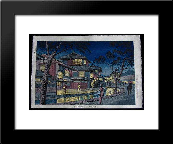 Kiyamachi Street, Kyoto 20x24 Black Modern Wood Framed Art Print Poster by Takeji, Asano