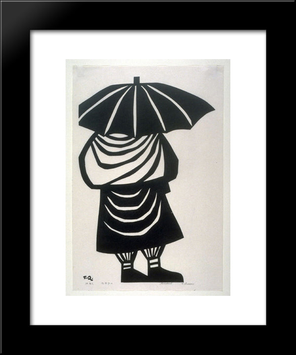 Merchant 20x24 Black Modern Wood Framed Art Print Poster by Takeji, Asano