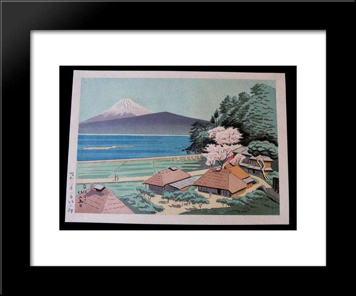 Spring View Of Mount Fuji 20x24 Black Modern Wood Framed Art Print Poster by Takeji, Asano