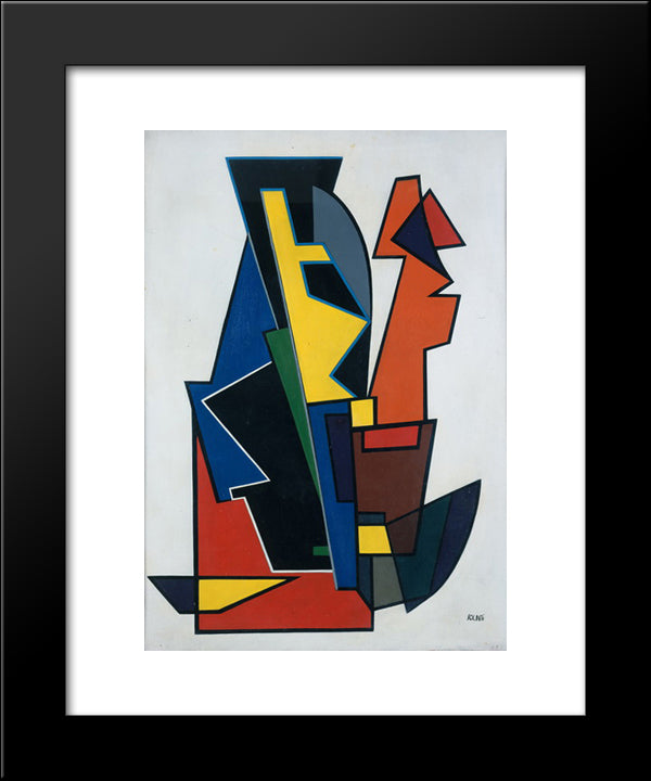 Ambiguta Composizione 20x24 Black Modern Wood Framed Art Print Poster by Soldati, Atanasio