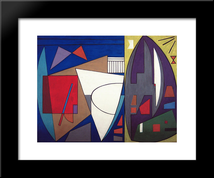 Doppio 20x24 Black Modern Wood Framed Art Print Poster by Soldati, Atanasio