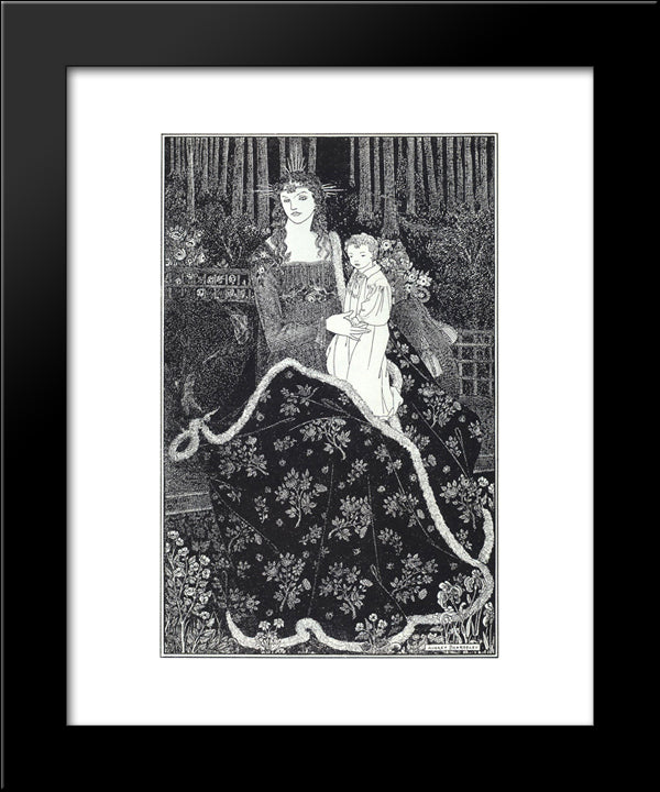 A Large Christmas Card 20x24 Black Modern Wood Framed Art Print Poster by Beardsley, Aubrey