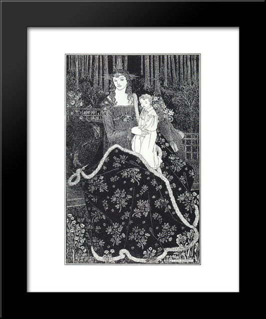 A Large Christmas Card 20x24 Black Modern Wood Framed Art Print Poster by Beardsley, Aubrey