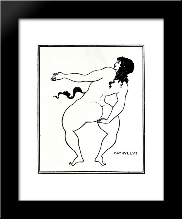 Bathyllus Taking The Pose 20x24 Black Modern Wood Framed Art Print Poster by Beardsley, Aubrey