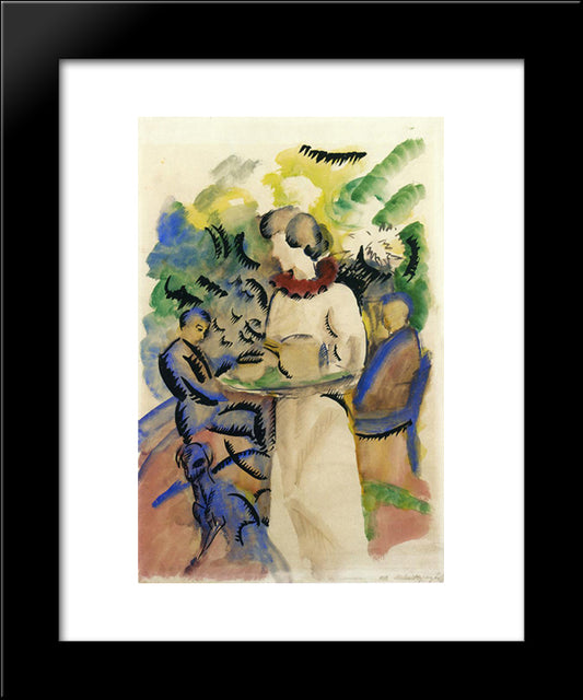 Afternoon In The Garden 20x24 Black Modern Wood Framed Art Print Poster by Macke, August