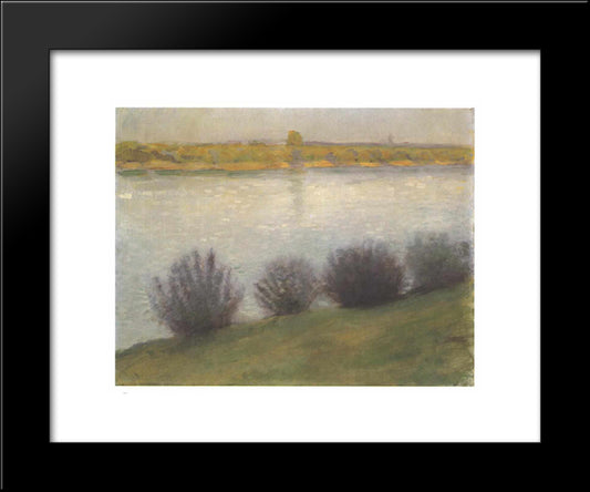 At The Rhine Near Hersel 20x24 Black Modern Wood Framed Art Print Poster by Macke, August