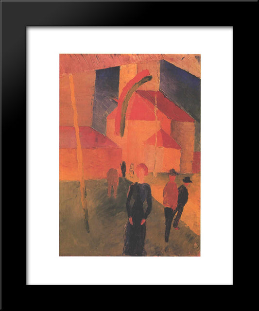 Church Decorated With Flags 20x24 Black Modern Wood Framed Art Print Poster by Macke, August