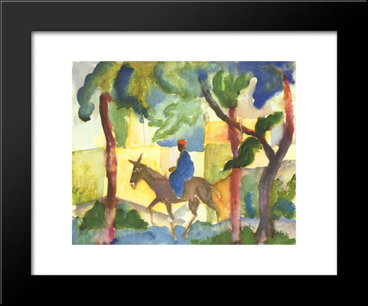 Donkey Rider 20x24 Black Modern Wood Framed Art Print Poster by Macke, August