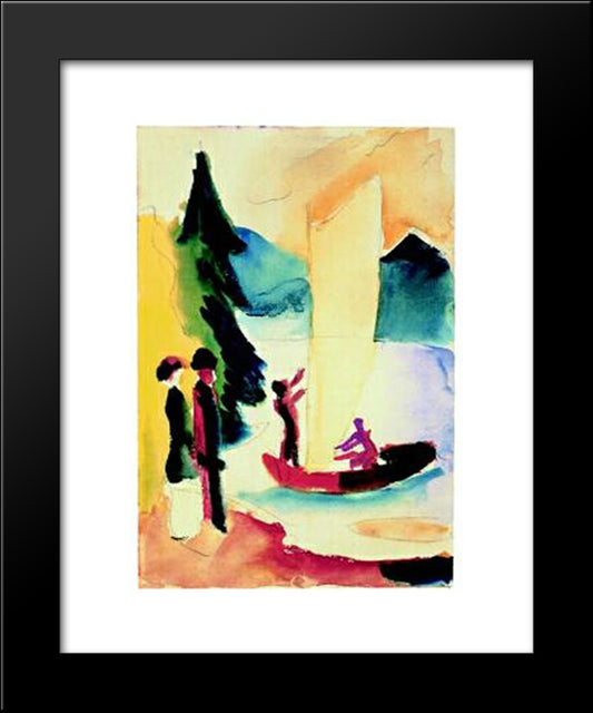 Gelbes Segel 20x24 Black Modern Wood Framed Art Print Poster by Macke, August