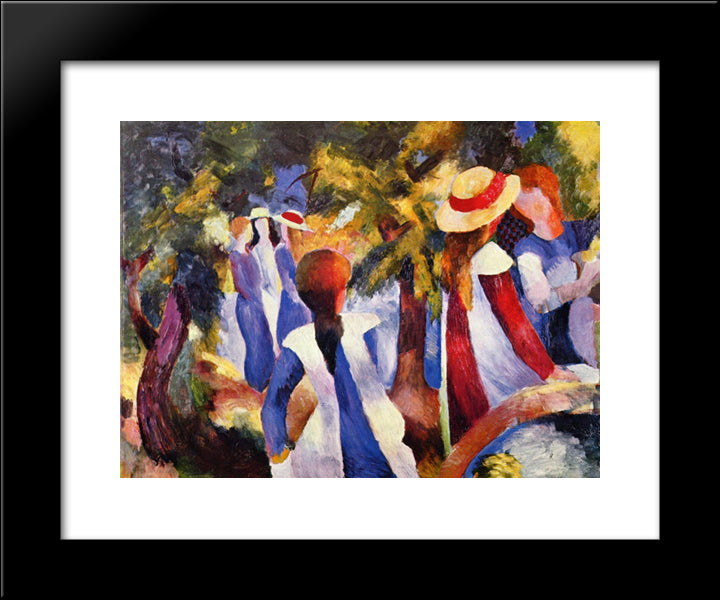 Girl In The Greenery 20x24 Black Modern Wood Framed Art Print Poster by Macke, August