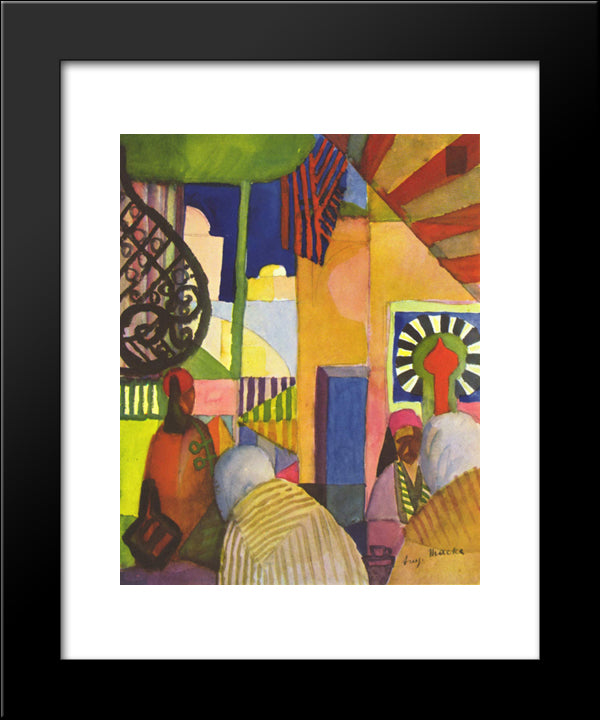 In The Bazaar 20x24 Black Modern Wood Framed Art Print Poster by Macke, August